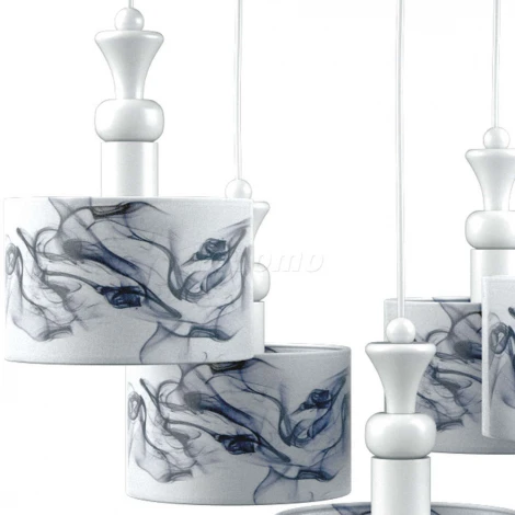 Люстра подвесная Lamp4you, 5 плафонов, белый с синим