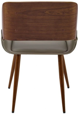 Стул ESF JY1869 серый PU#047/орех/металл/Экокожа,Шпон,Металл