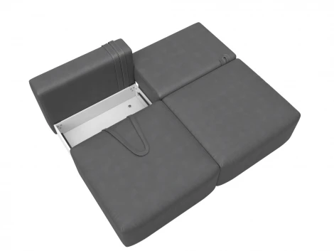 Диван прямой модульный Лига-060 НПБ (ЛДСП,Брус,Фанера/Пластик/Замша/Серый) Лига Диванов 129467