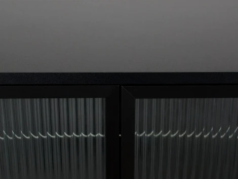 Сервант 4-х дверный The One ОГОГО (арт.774636), (ЛДСП,Металл,Стекло/Черный)