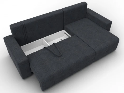 Диван угловой Лига-122 угол универсальный (ДСП,Брус,Велюр/Темно-серый) Лига Диванов 137613