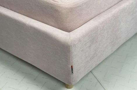 Кровать с основанием Лео 120х200 см Mebelson (ДСП,Дерево,Велюр/Розовый,Графит) арт.KM1.2-19.2348