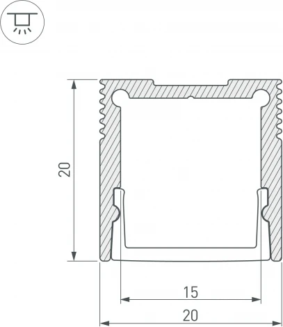 Профиль SL-SLIM20-H20-2000 WHITE (Arlight, Алюминий) 047631