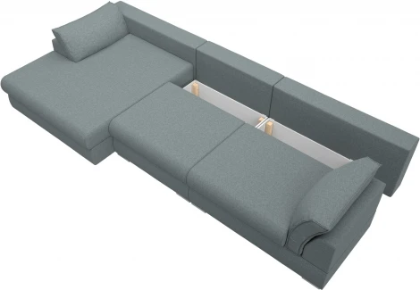 Диван угловой Пекин Long угол левый Лига Диванов (Рогожка) арт.122941L