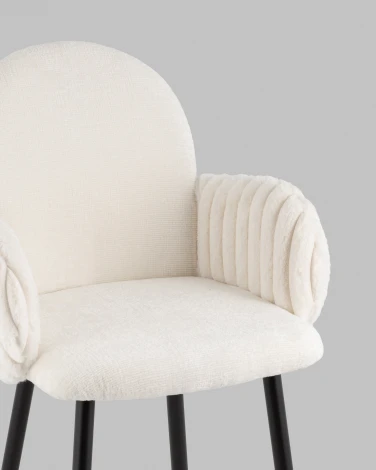 Стул полубарный Wave Stripes букле белый Stool Group арт.УТ000039363