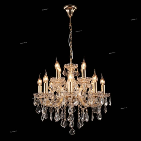 Люстра подвесная хрустальная Crystal Lux Ines, 8 ламп , золото с прозрачным