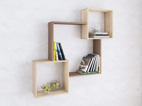 Полка ТЭКС навесная ПН-2, ясень шимо/дуб сонома