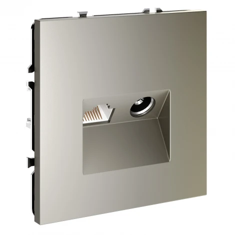 Розетка телевизионная встраиваемая TV+RJ45 Voltum S70 VLS060704 (шелк)