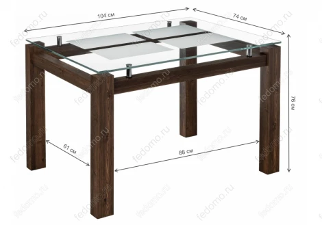 Стеклянный стол Woodville Бран орех кантри 462084
