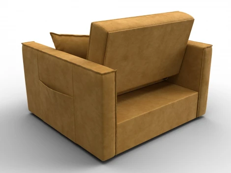 Кресло-кровать Лига-104 (80) (ЛДСП,Брус,Фанера,Велюр/Желтый) Лига Диванов 134847