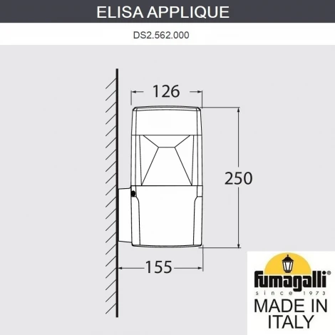 Настенный уличный светильник Fumagalli Elisa DS2.562.000.LXD1L (220V, IP55)
