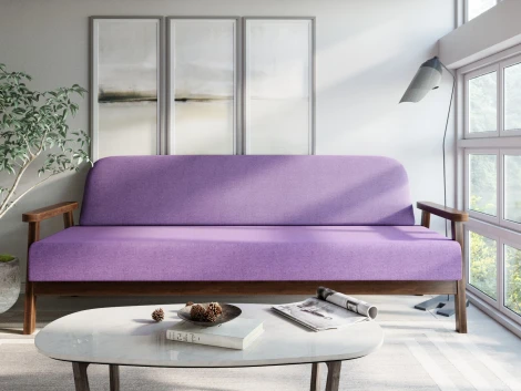 Диван Arsko прямой Флори Б орех рогожка фиолетовая