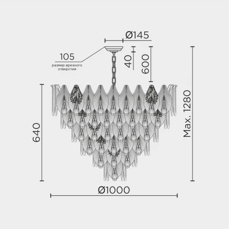 Подвесная люстра хрустальная Modelux ML.6228.1000 GD