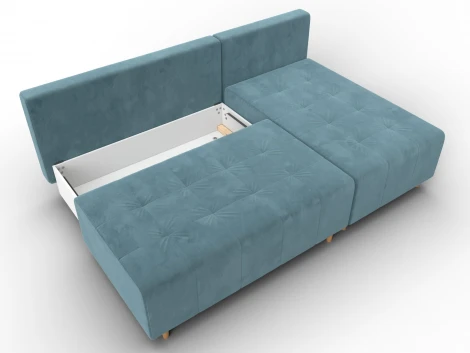 Диван угловой Лига-102 угол универсальный (ДСП,Брус,Фанера,Велюр/Бирюзовый) Лига Диванов 134790