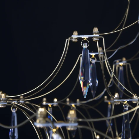 Подвесная люстра большая Loft It Mira 10259/1200 Gold Asfour (LED, 220V, на тросе)