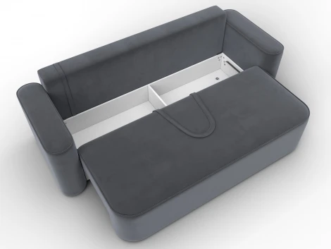 Диван прямой Лига-118 НПБ (ДСП,ЛДСП,Брус,Фанера,Велюр/Серый) Лига Диванов 137075