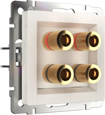 Акустическая розетка (перламутровый рифленый) Werkel WL13-AUDIOx4 (a040902)