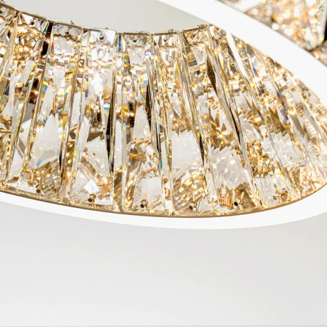 Подвесная люстра светодиодная хрустальная с пультом с регулировкой цветовой температуры Modelux ML.335.600 CR