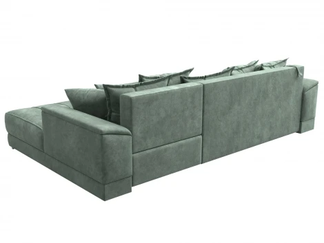 Диван угловой НордСтар правый угол (ДСП,Брус/Пластик/Велюр/Зеленый) Лига Диванов 127936