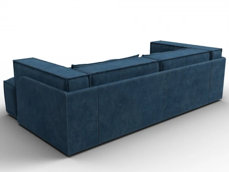 Диван угловой Лига-061 угол правый (ДСП,Брус,Фанера,Велюр/Синий) Лига Диванов 131147
