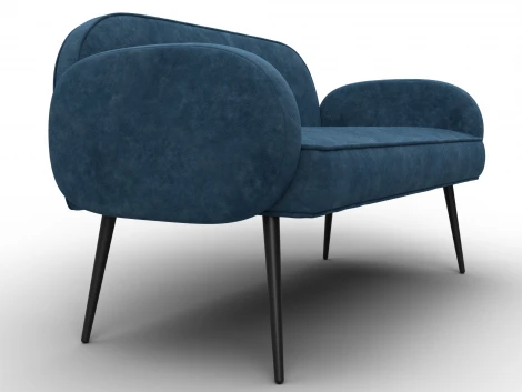 Диван прямой Лига-086 (Фанера/Металл/Велюр/Синий) Лига Диванов 131097