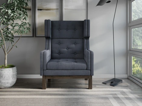 Кресло Arsko Айверс Хай Венге шенилл серый