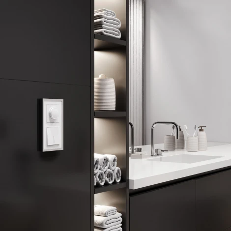 Выключатель одноклавишный проходной с подсветкой (белый матовый) Werkel W1112161 (a062400)