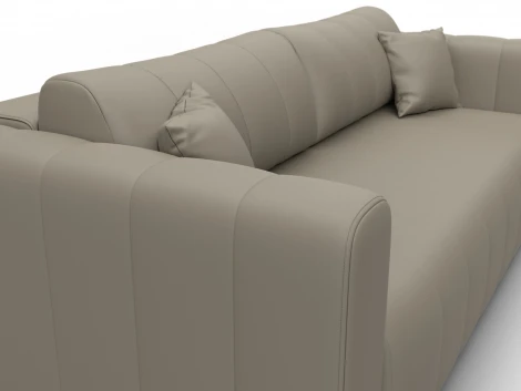 Диван прямой Лига-062 НПБ (ДСП,Фанера,ХДФ/Пластик/Экокожа/Бежевый) Лига Диванов 130271