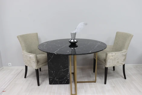 Стол обеденный IST-CASA Веспер F-1171-1.1, 120х120х76 см, черный мрамор