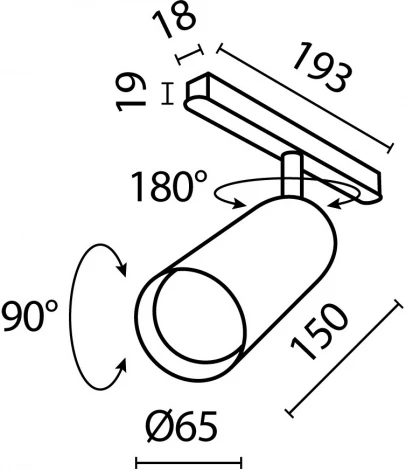 Трековый светильник (магнитный) Maytoni Focus LED TR032-2-20W2.7K-M-B (48V, круглые)