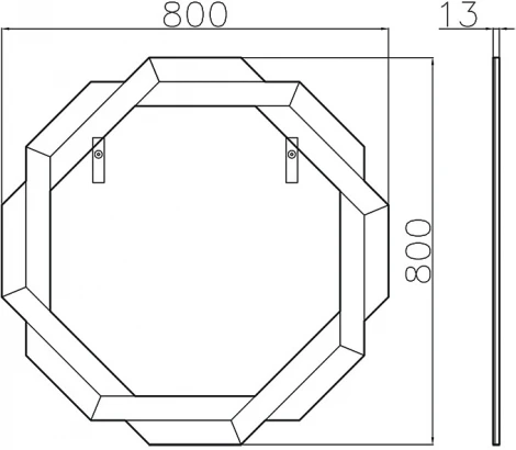 Зеркало рама 8 граней 80*80*2см Garda Decor арт.50SX-23008