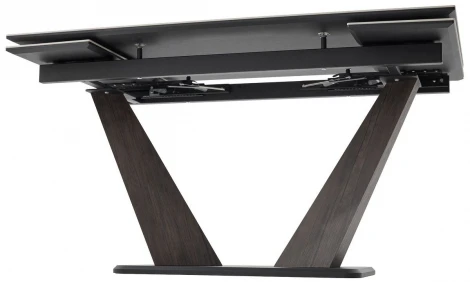 Стол ВИРДЖИНИЯ 140 цвет MATTE БЕЛЫЙ МРАМОР, керамика / ЛЕСНОЙ ОРЕХ, ЧЕРНЫЙ M-City 64613