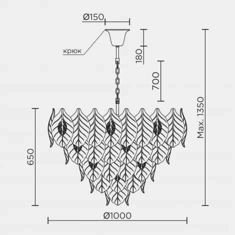 Подвесная люстра Modelux ML.6770.1000 GD