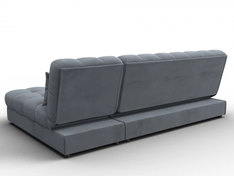 Диван угловой Лига-116 НПБ угол правый (ДСП,ЛДСП,Велюр/Серый) Лига Диванов 136949