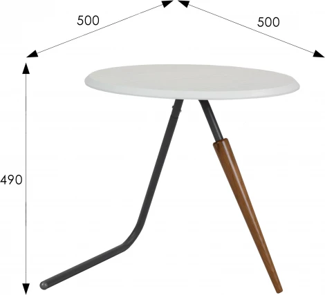 Стол журнальный Дуэт 7Н белый/серый бетон/бук Mebelik арт.009212