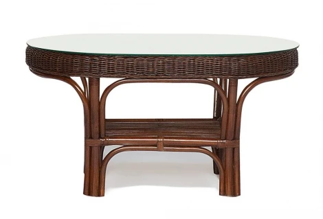 Комплект для отдыха "ANDREA" (диван + 2 кресла + журн. столик со стеклом + подушки) Pecan Washed (античн. орех)