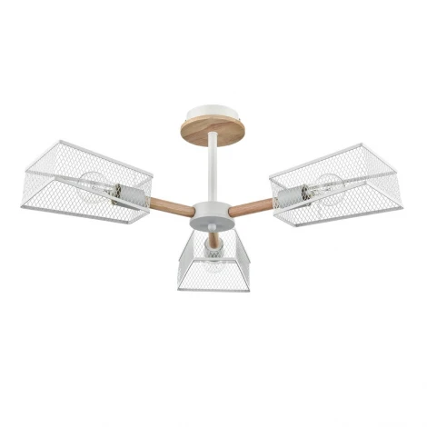 Потолочная люстра на штанге Lumion Irma 8246/3C белый, металл/дерево Е27 3*60W 220V