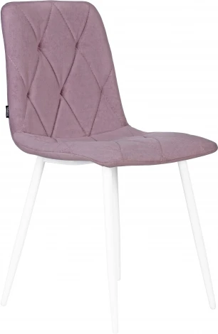 Стул обеденный DOBRIN CHILLY ROMBO (Лавандовый Simple 48, основание белый) 006 ROMBO, цвет сиденья лавандовый основания белый