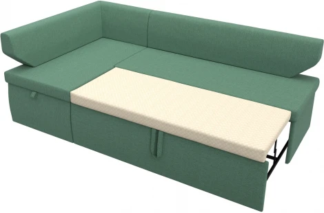 Диван кухонный угловой Омура левый угол (Зеленый/Рогожка) Лига Диванов арт.125897L