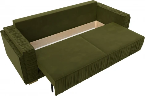 Диван прямой Лига-044 (Зеленый,Бежевый/Микровельвет) Лига Диванов арт.122259