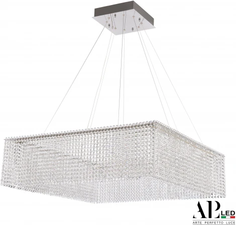 Подвесная люстра светодиодная APL LED Sicilia SH04.86.A.Ni.4000 (220V, хрусталь, на тросе)