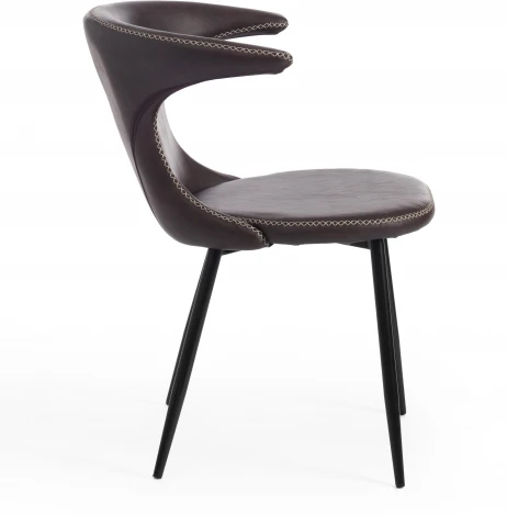 Обеденный стул Tetchair FLAIR (Экокожа,Металл/Коричневый,Черный ) 19082