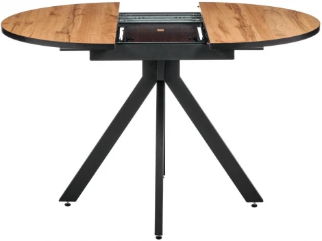 Стол Bradex Home Rudolf круглый раскладной 90-120x90x75см, Дуб Вотан, черный (RF 0454)