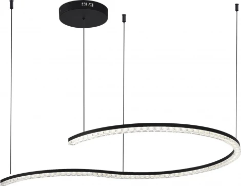 Подвесной светильник ST Luce SL1018 SL1018.403.01 черный/прозрачный LED 1*65W 4000K (220V, на тросе)