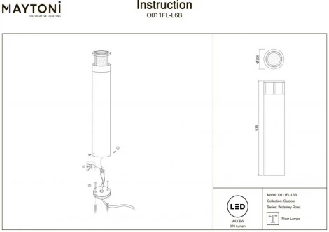 Наземный светильник Maytoni Wolseley Road O011FL-L6B (LED, 220V, IP54)