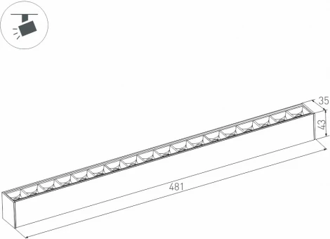 светильник магнитный MAG-LASER-45-L480-18W Warm3000 (BK, 15 deg, 24V, DALI) (Arlight, IP20 Металл) 046548