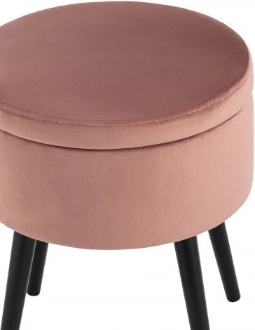 Пуф Клайс с ящиком велюр пыльно-розовый УТ000035913