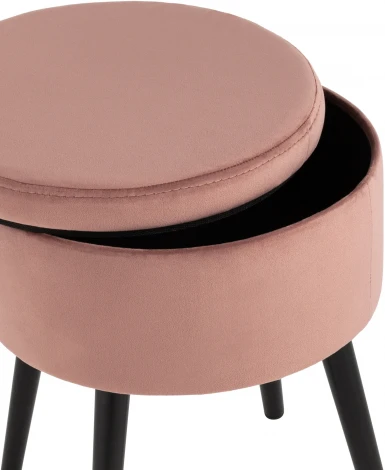 Пуф Клайс с ящиком велюр пыльно-розовый УТ000035913