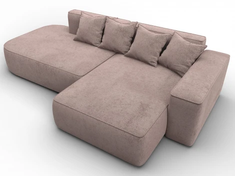 Диван угловой Лига-065 угол правый (ДСП/Пластик/Велюр/Бежевый) Лига Диванов 129807