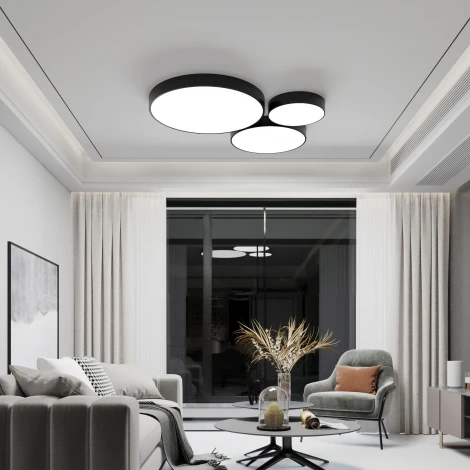 Потолочный светильник круглый Eurosvet Entire 90318/1 черный (регулировка яркости, LED, 220V, пульт управления, круглые)